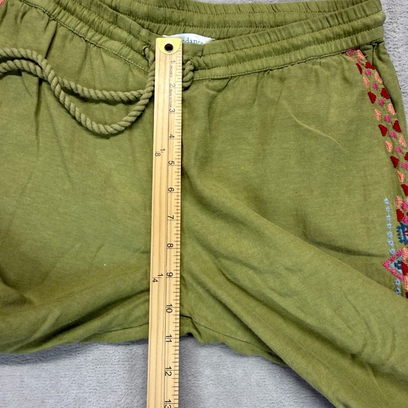Sundance Pants Women's Small Buena Vista Colorful Embroidered Jogger Olive Boho - Picture 12 of 14